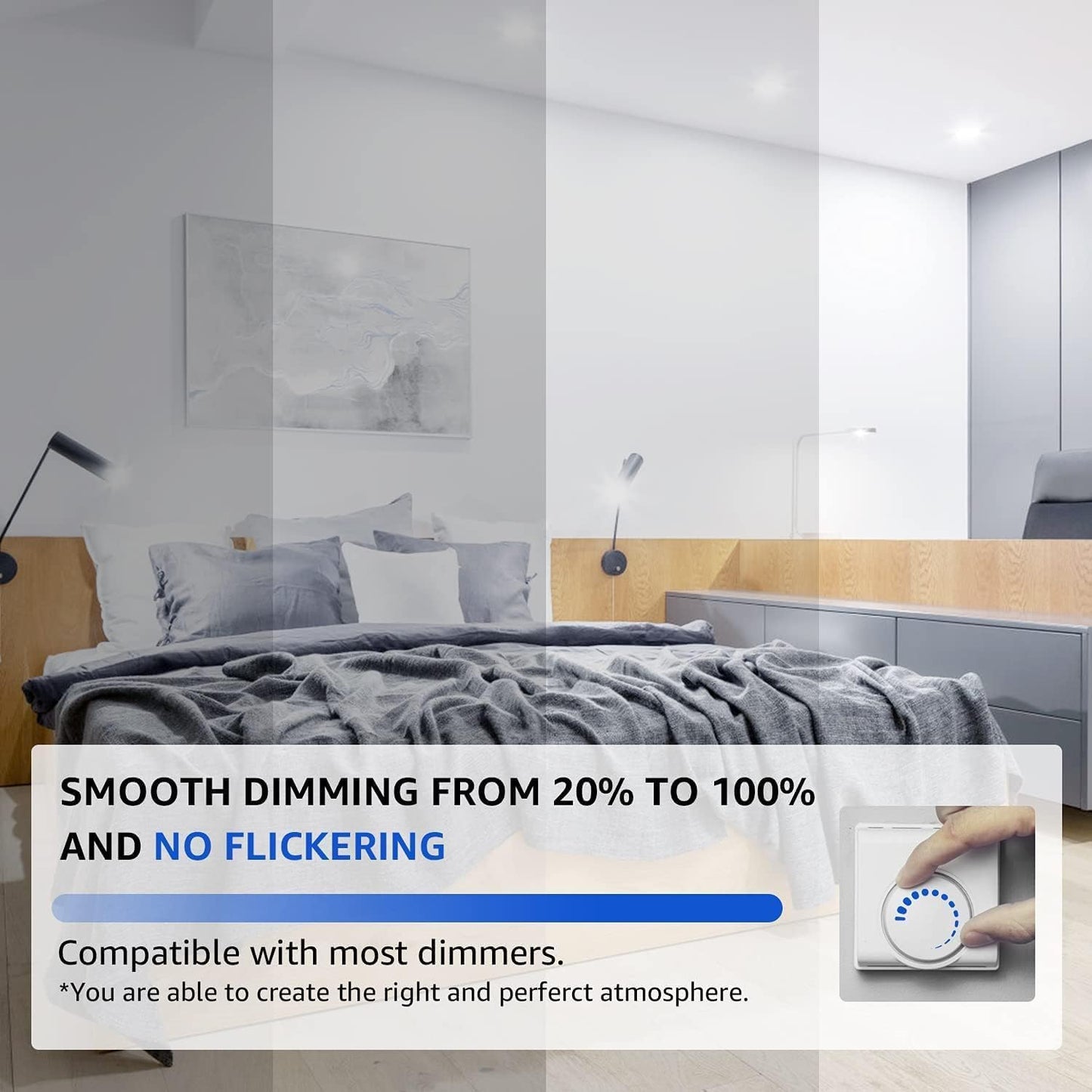 Mastery Mart GU10 LED Bulbs Dimmable, 5.5W Bright 5000K Daylight White 50W Halogen Equivalent, 400lm Energy Star certificated 10 Pack